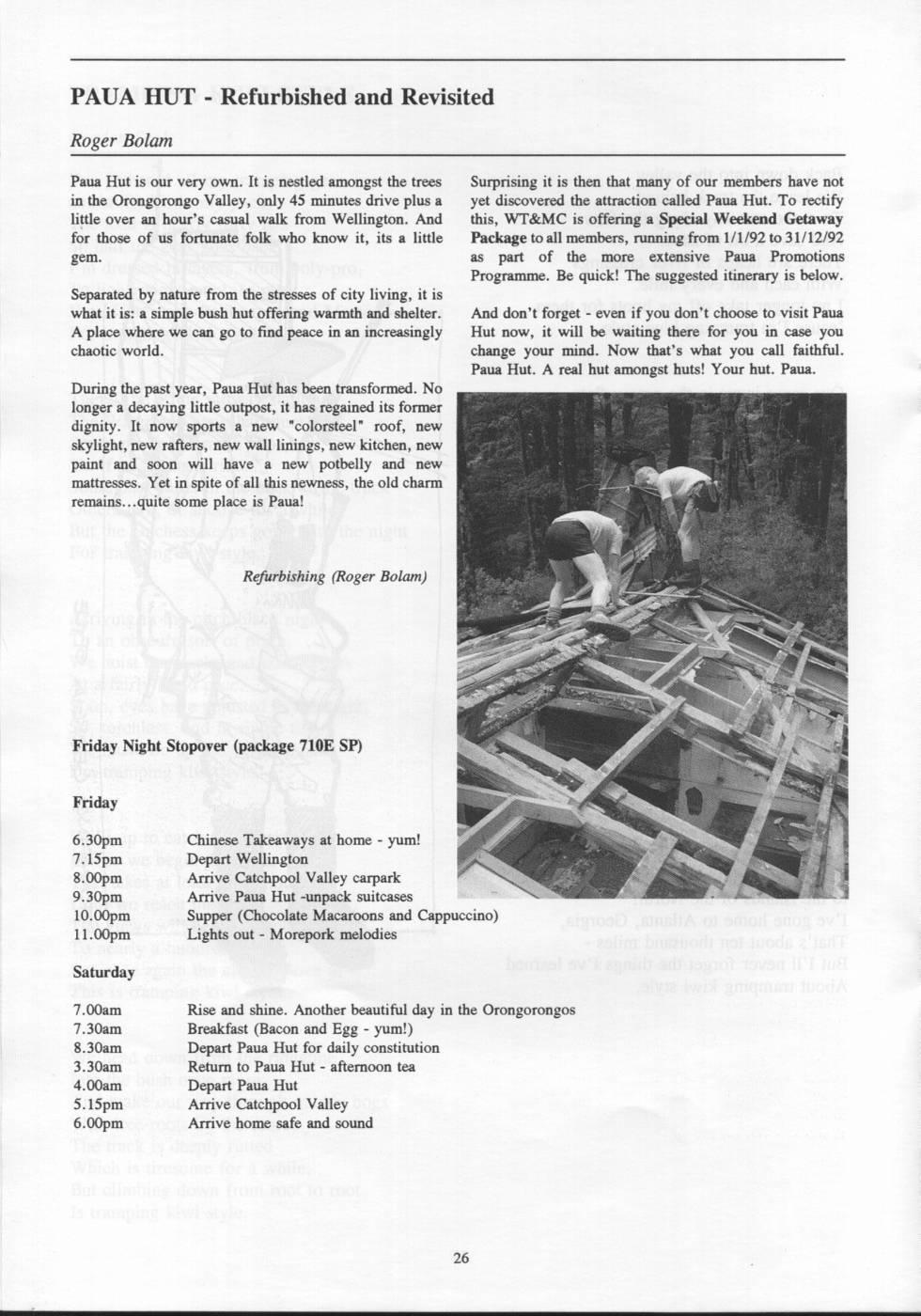 Scanned journal page 1 of 2: Paua Hut - Refurbished and Revisited