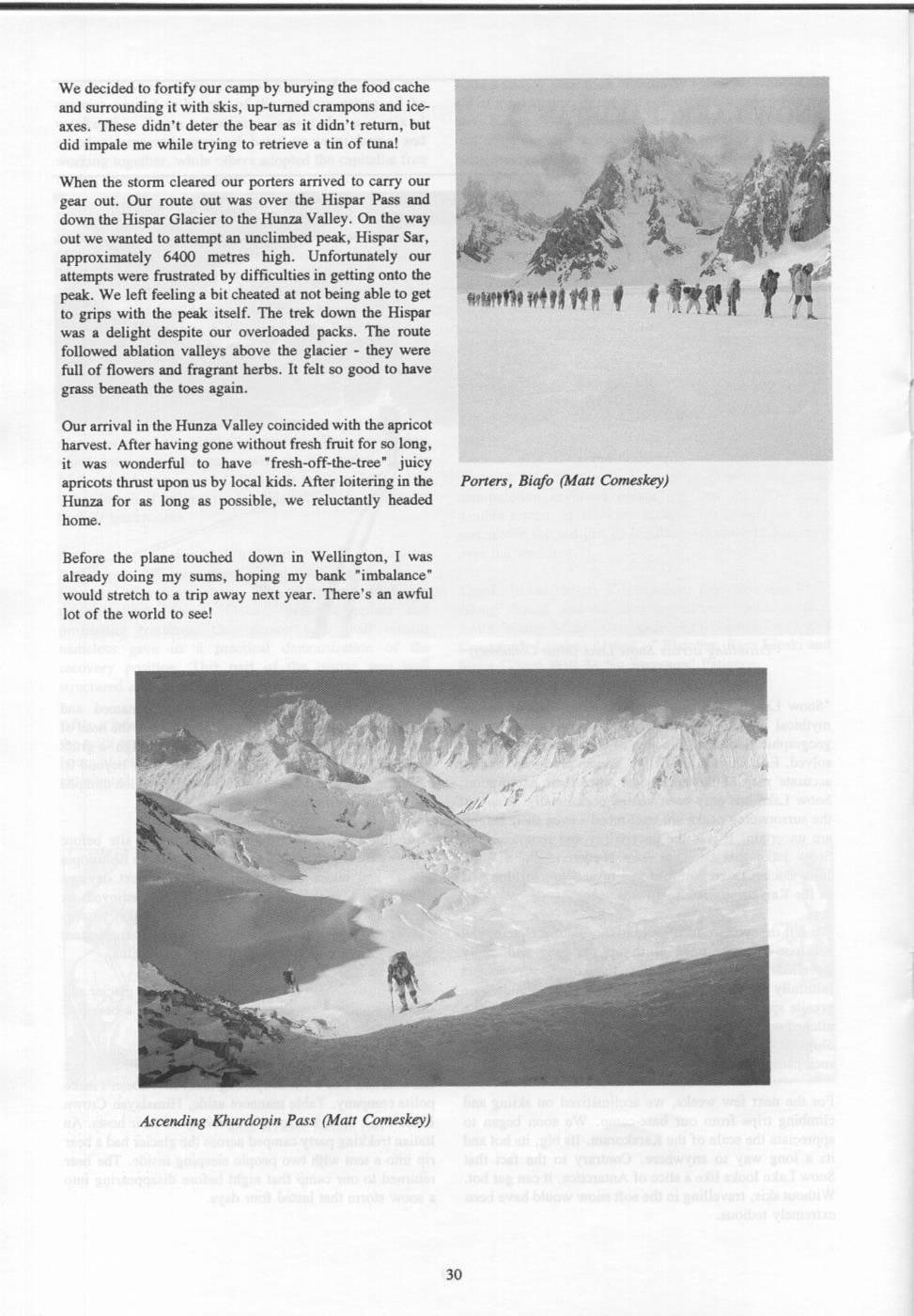 Scanned journal page 2 of 3: Snow Lake, Pakistan