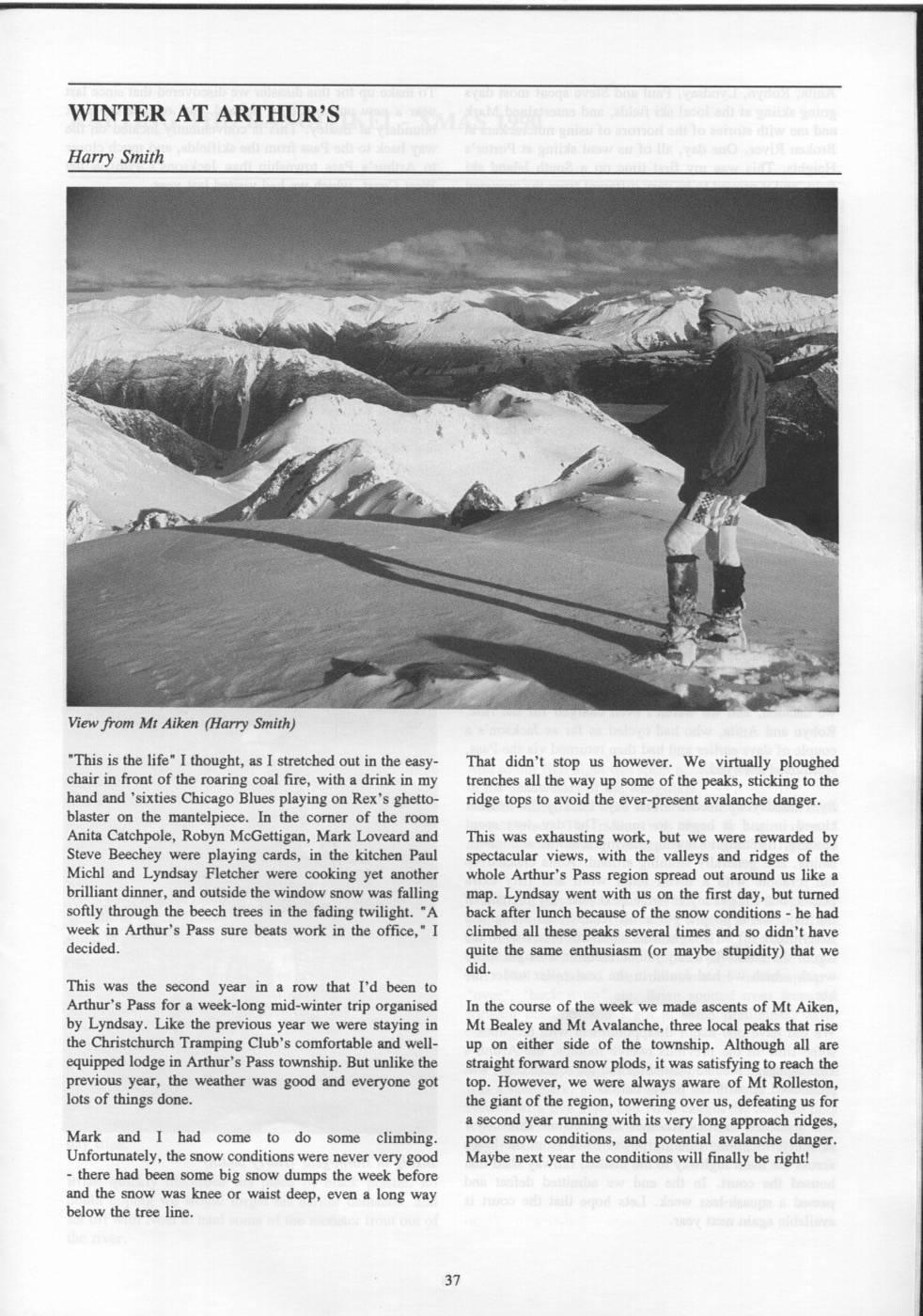 Scanned journal page 1 of 3: Winter at Arthur's