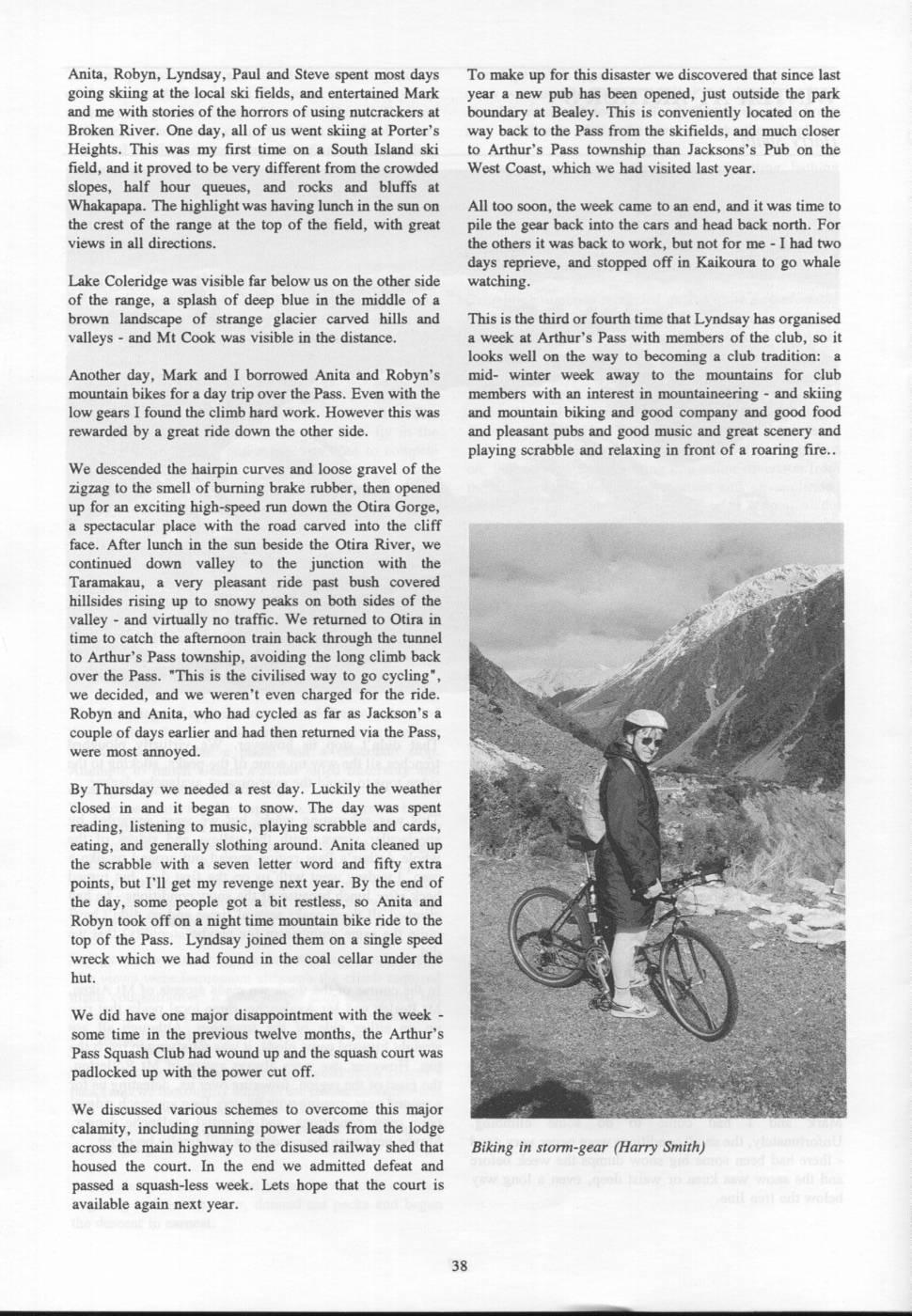 Scanned journal page 2 of 3: Winter at Arthur's