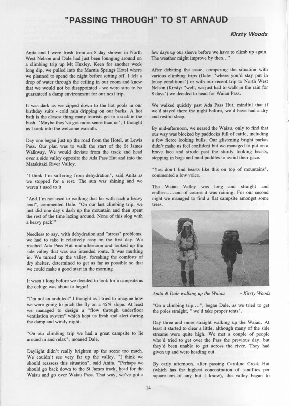 Scanned journal page 1 of 3: "Passing Through" to St Arnaud