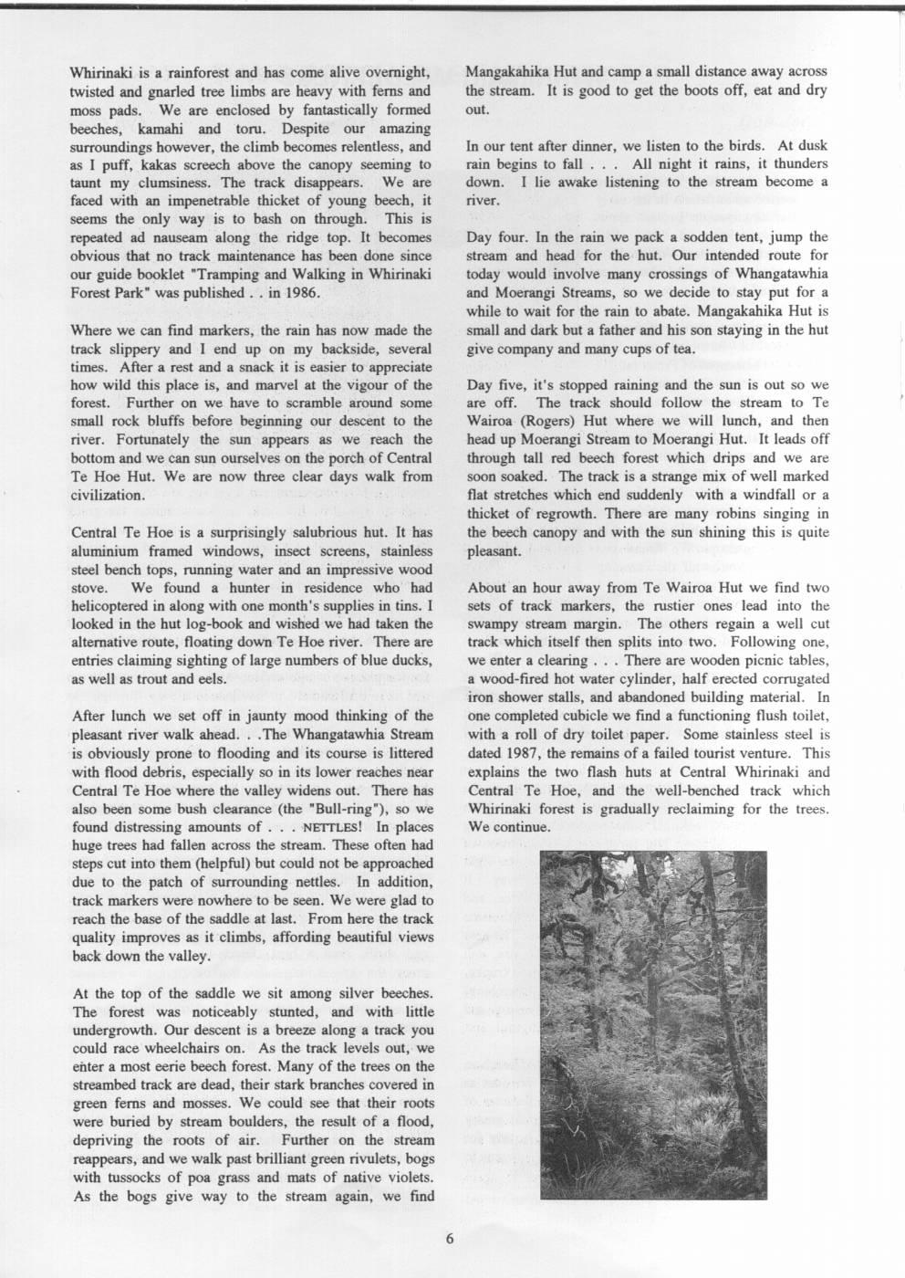 Scanned journal page 2 of 4: Whirinaki Wilderness