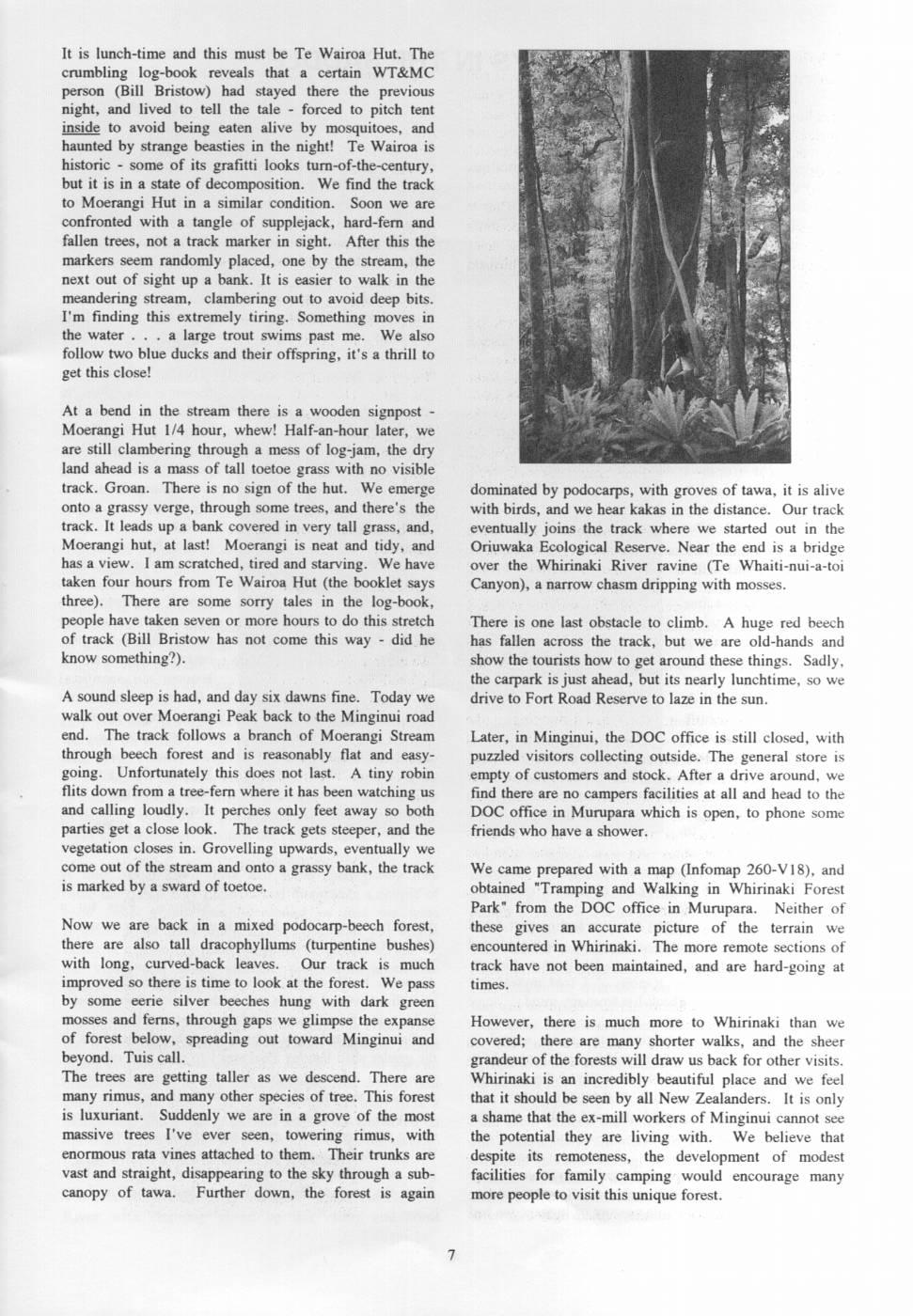 Scanned journal page 3 of 4: Whirinaki Wilderness