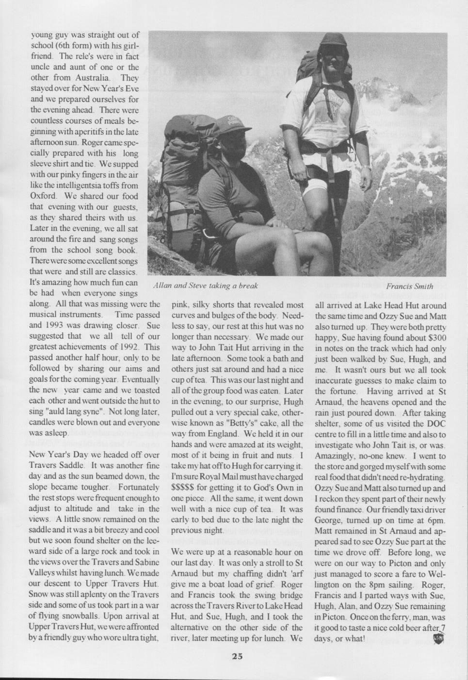 Scanned journal page 2 of 3: A Christmas Trip Report - Nelson Lakes National Park
