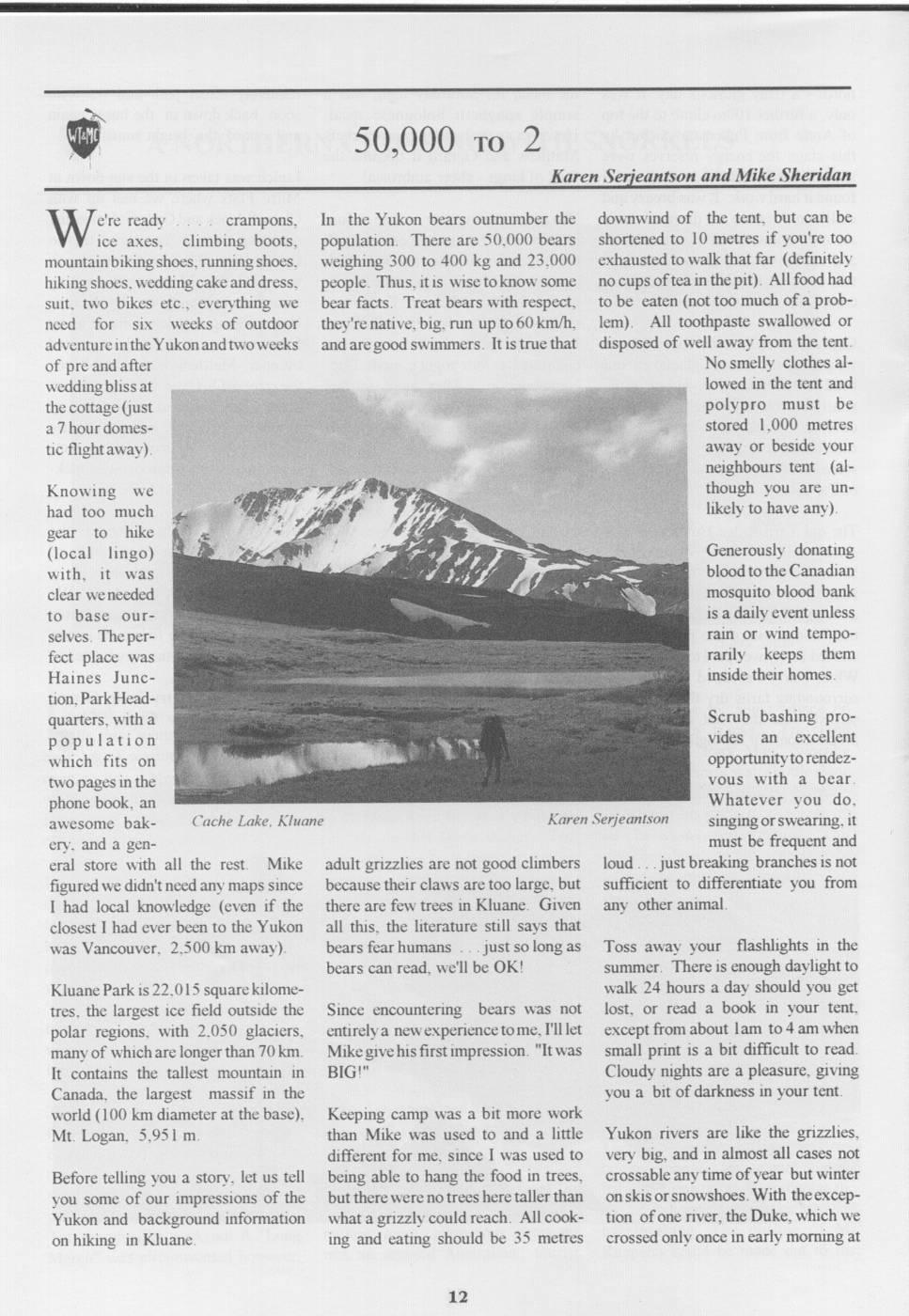 Scanned journal page 3 of 3: A Northern Crossing with Snorkels