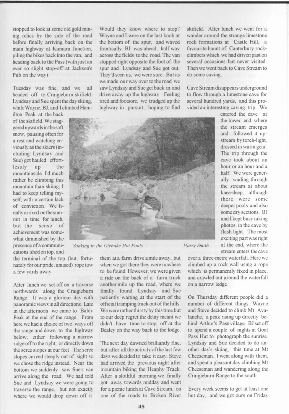 Scanned journal page 2 of 4: Arthur's Pass - Class of '93
