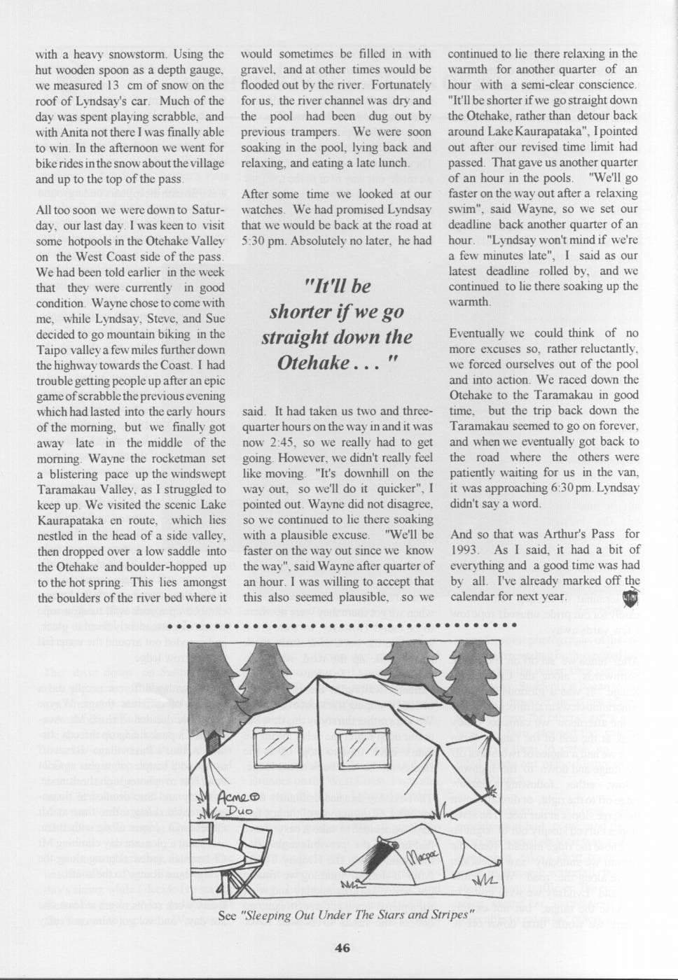 Scanned journal page 3 of 4: Arthur's Pass - Class of '93