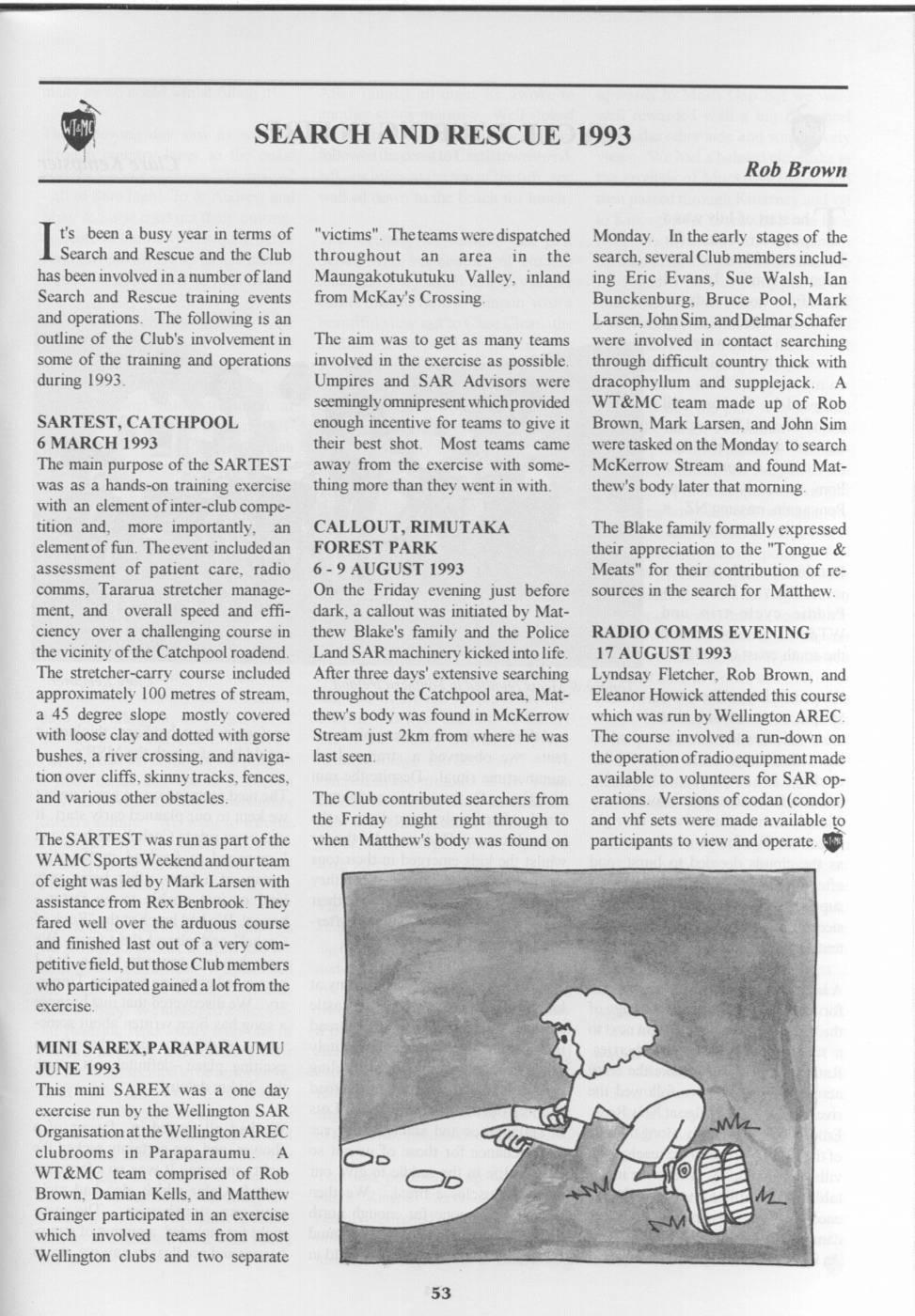 Scanned journal page 1 of 2: Search and Rescue 1993