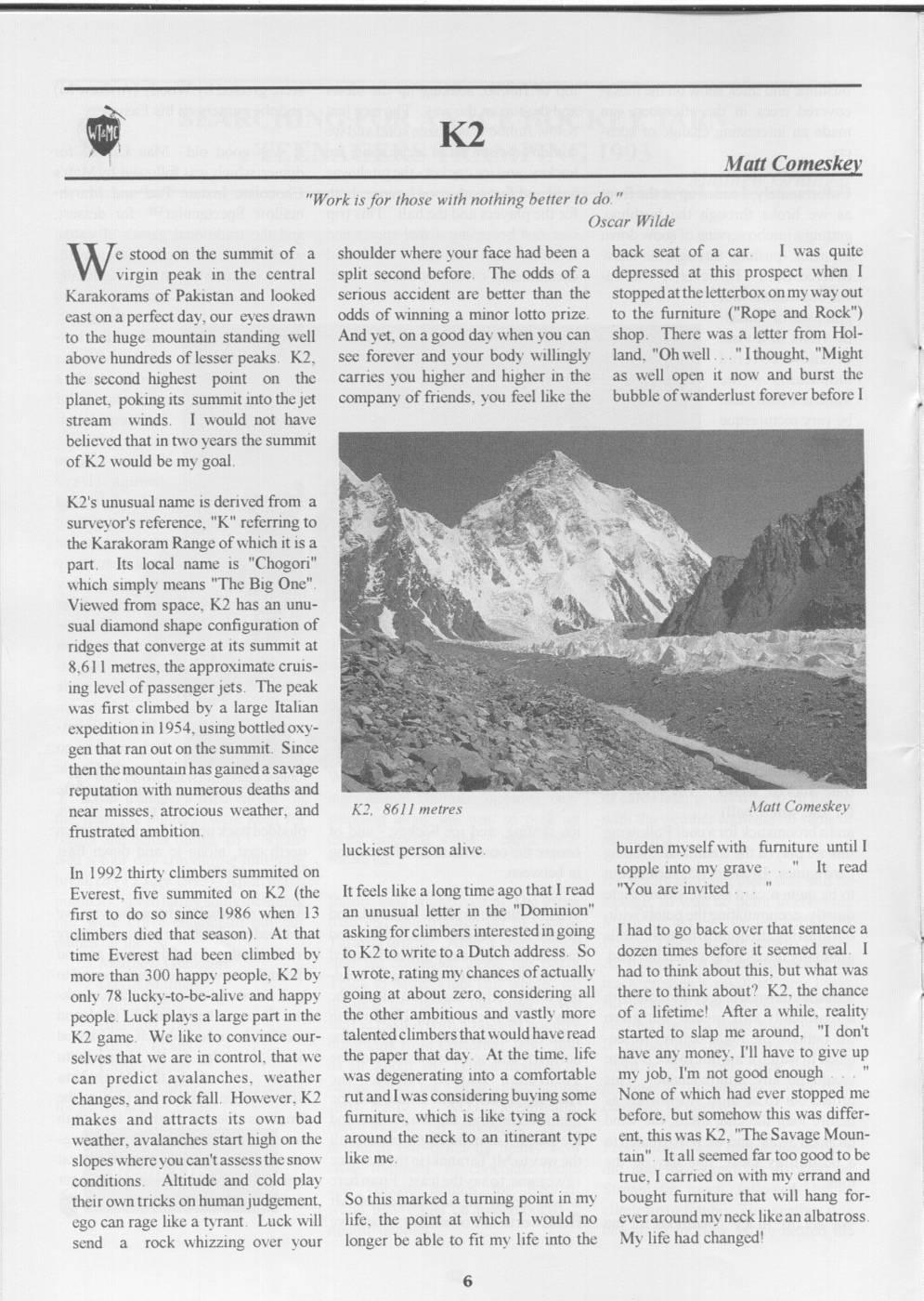 Scanned journal page 3 of 3: Searching for an Ice Hockey Tarn - Teenagers Tramping 1993