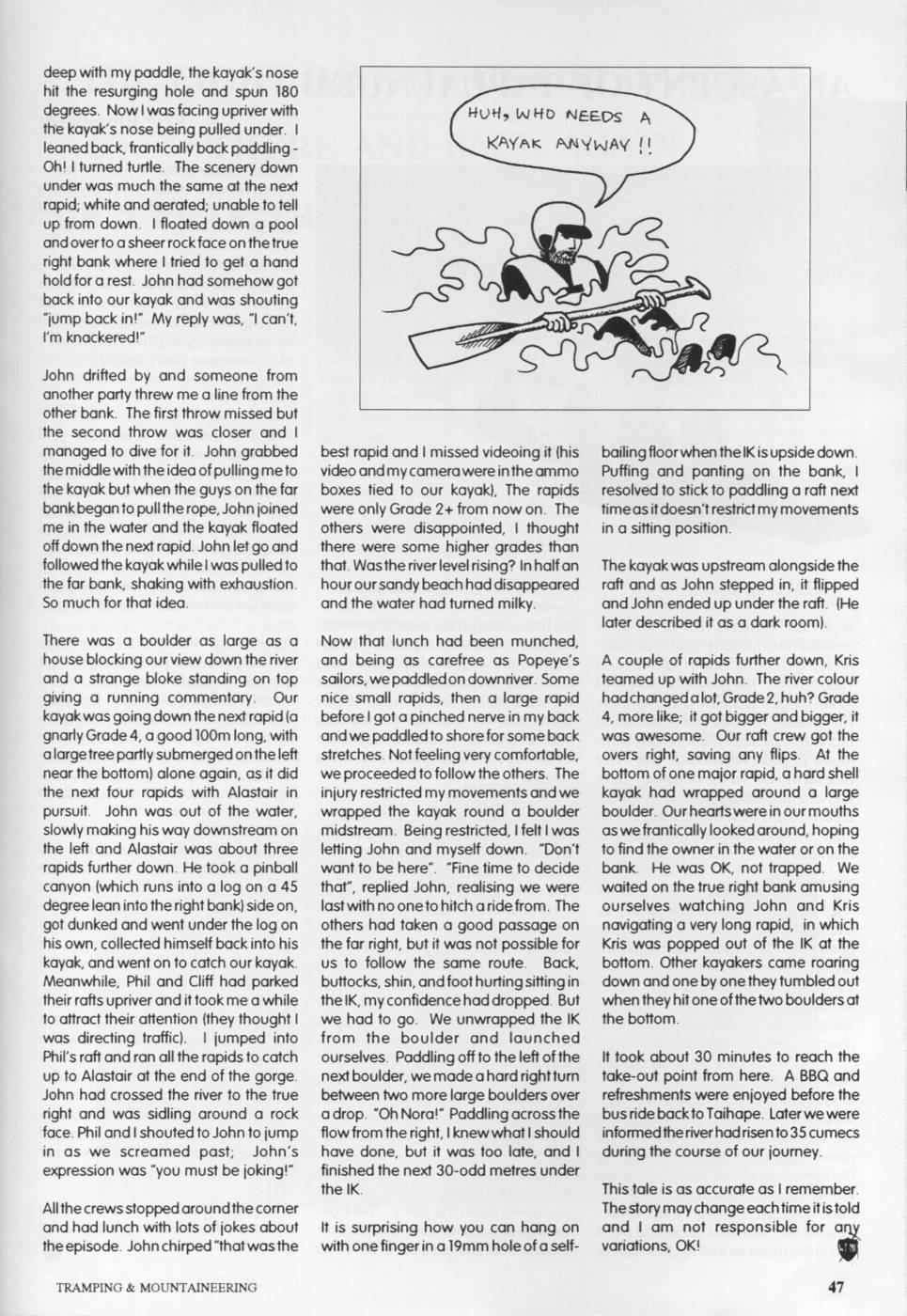 Scanned journal page 2 of 3: A Paddle on the Mangahao River