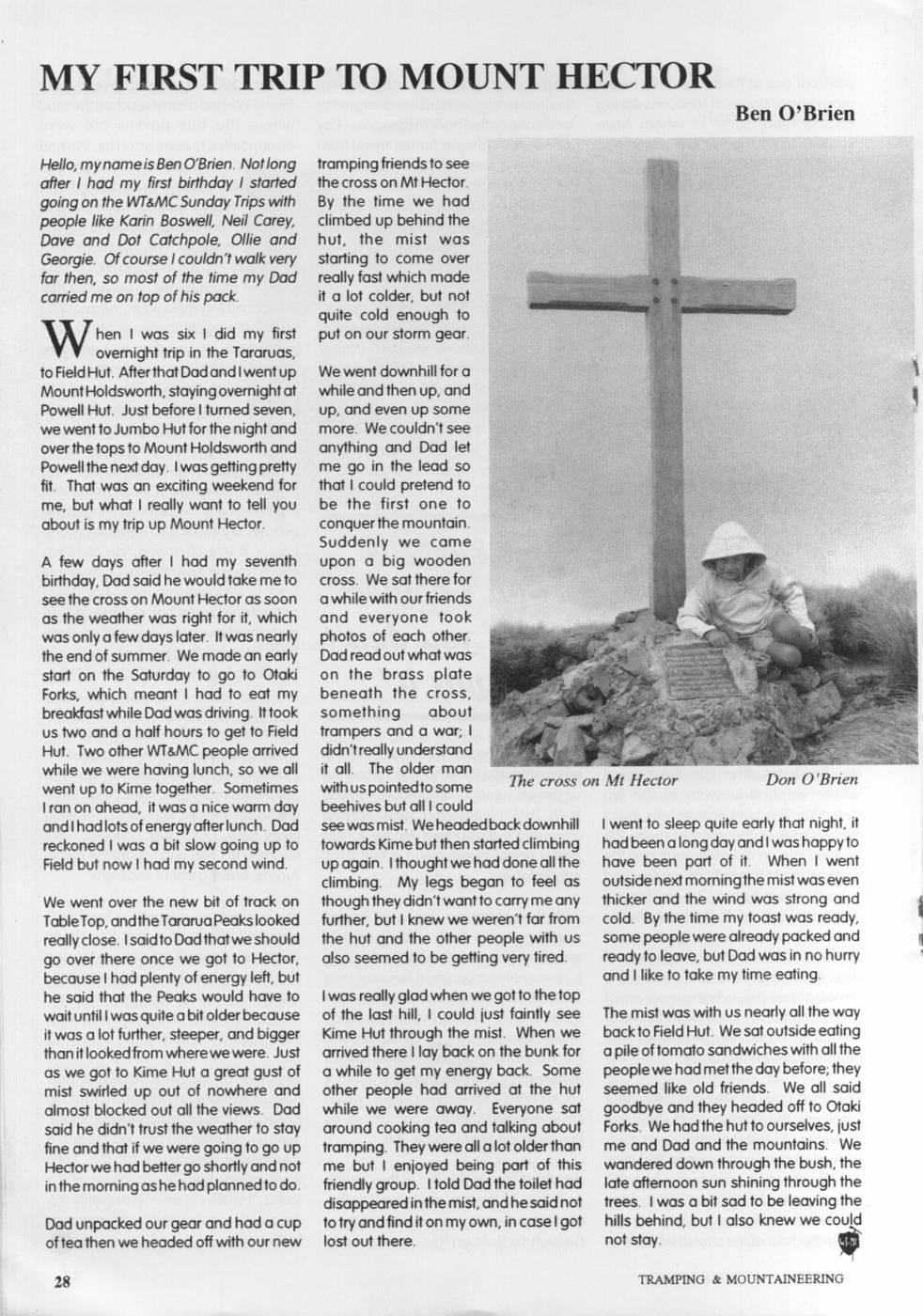 Scanned journal page 1 of 2: My First Trip to Mount Hector
