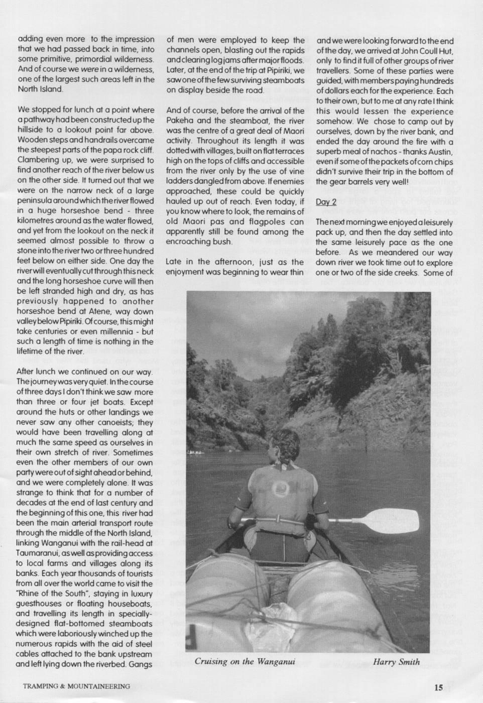 Scanned journal page 2 of 5: Paddling to Pipiriki: a canoe trip down the Wanganui River