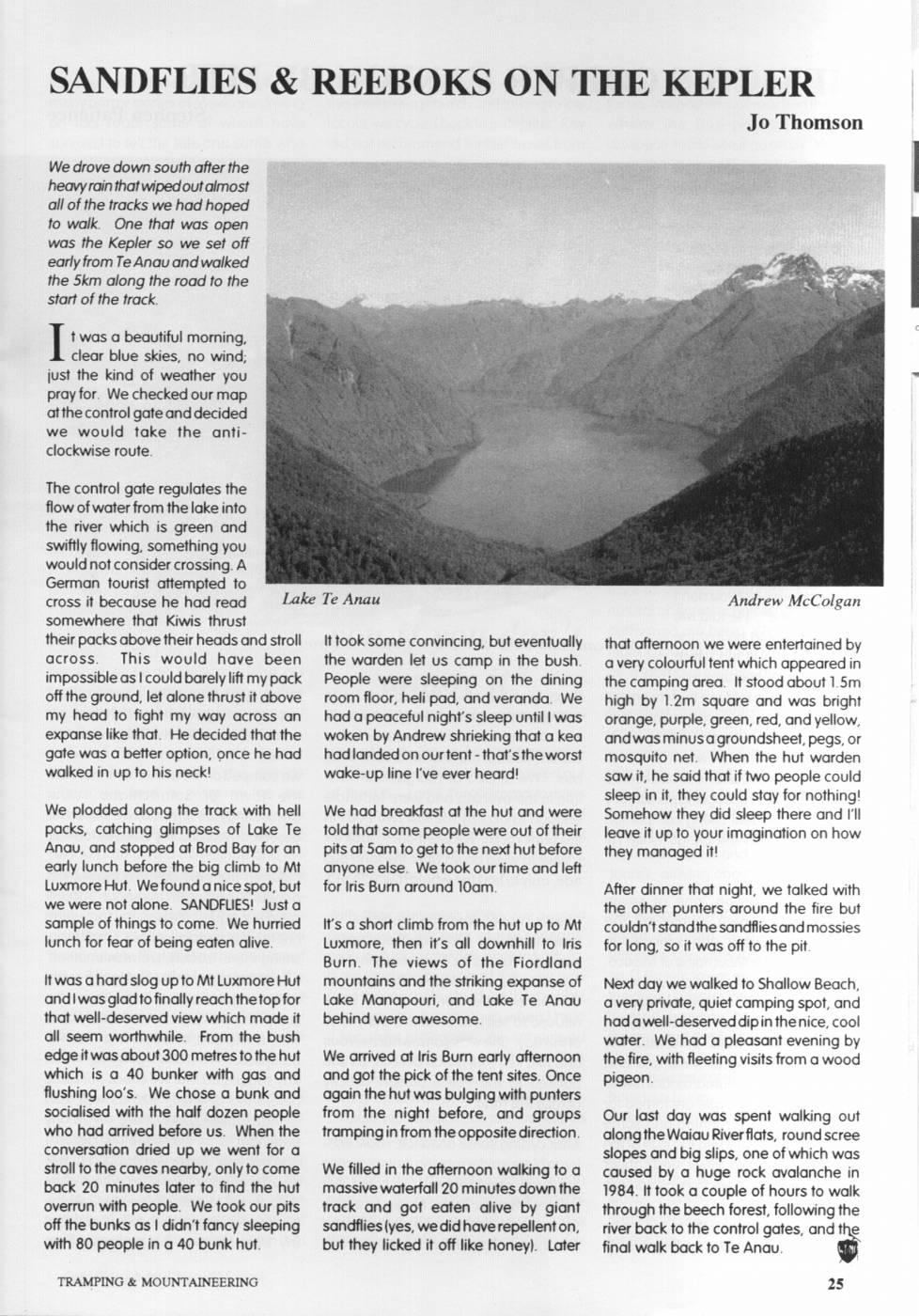 Scanned journal page 1 of 2: Sandflies & Reeboks on the Kepler