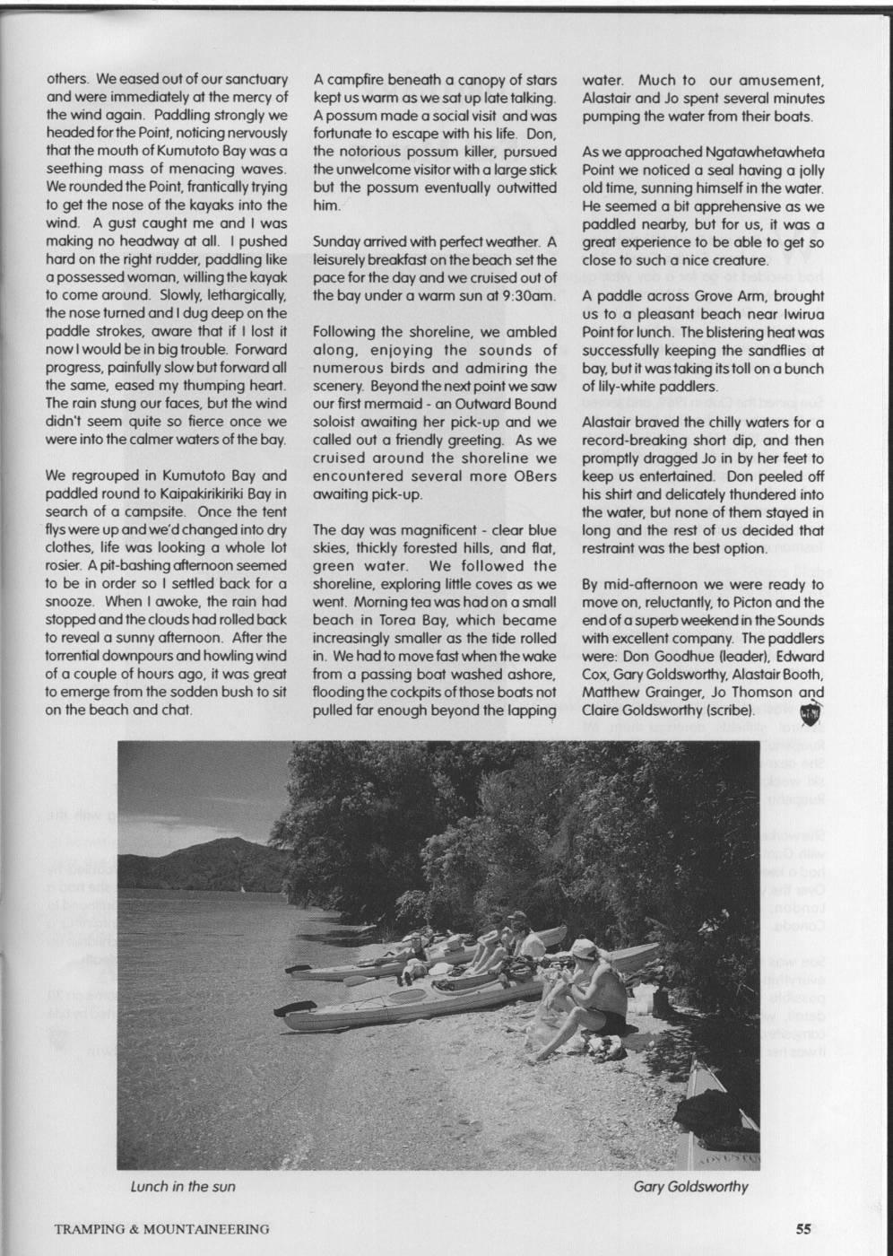 Scanned journal page 2 of 3: Fronting up in The Sounds