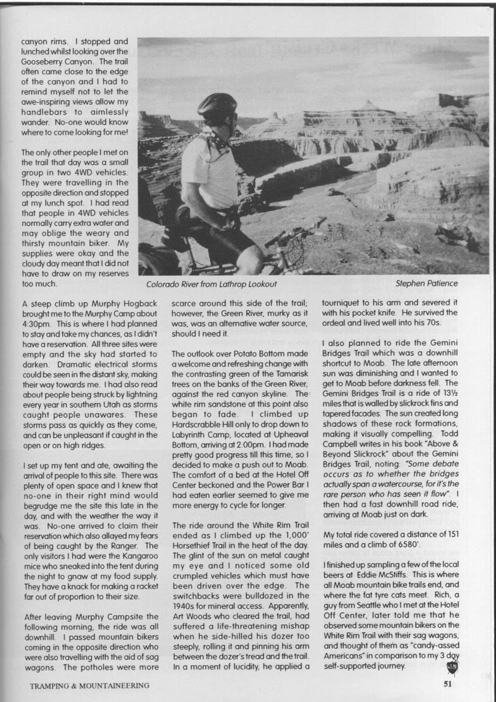 Scanned journal page 2 of 3: The 100+ Miles of Utah's White Rim Trail