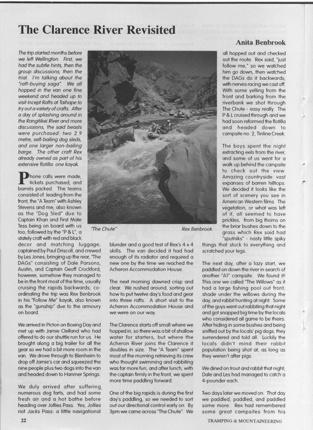 Scanned journal page 1 of 3: The Clarence River Revisited