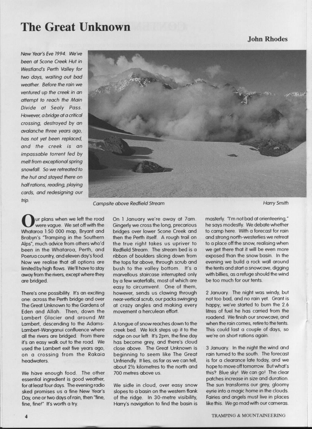 Scanned journal page 1 of 5: The Great Unknown
