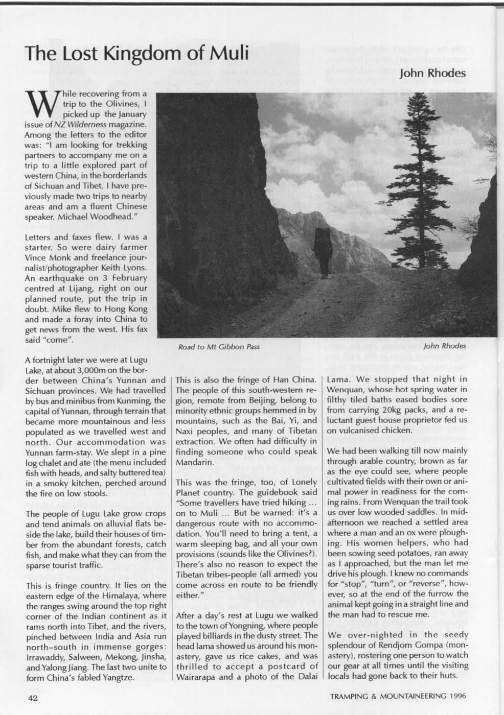 Scanned journal page 3 of 3: Hiking the Heaphy