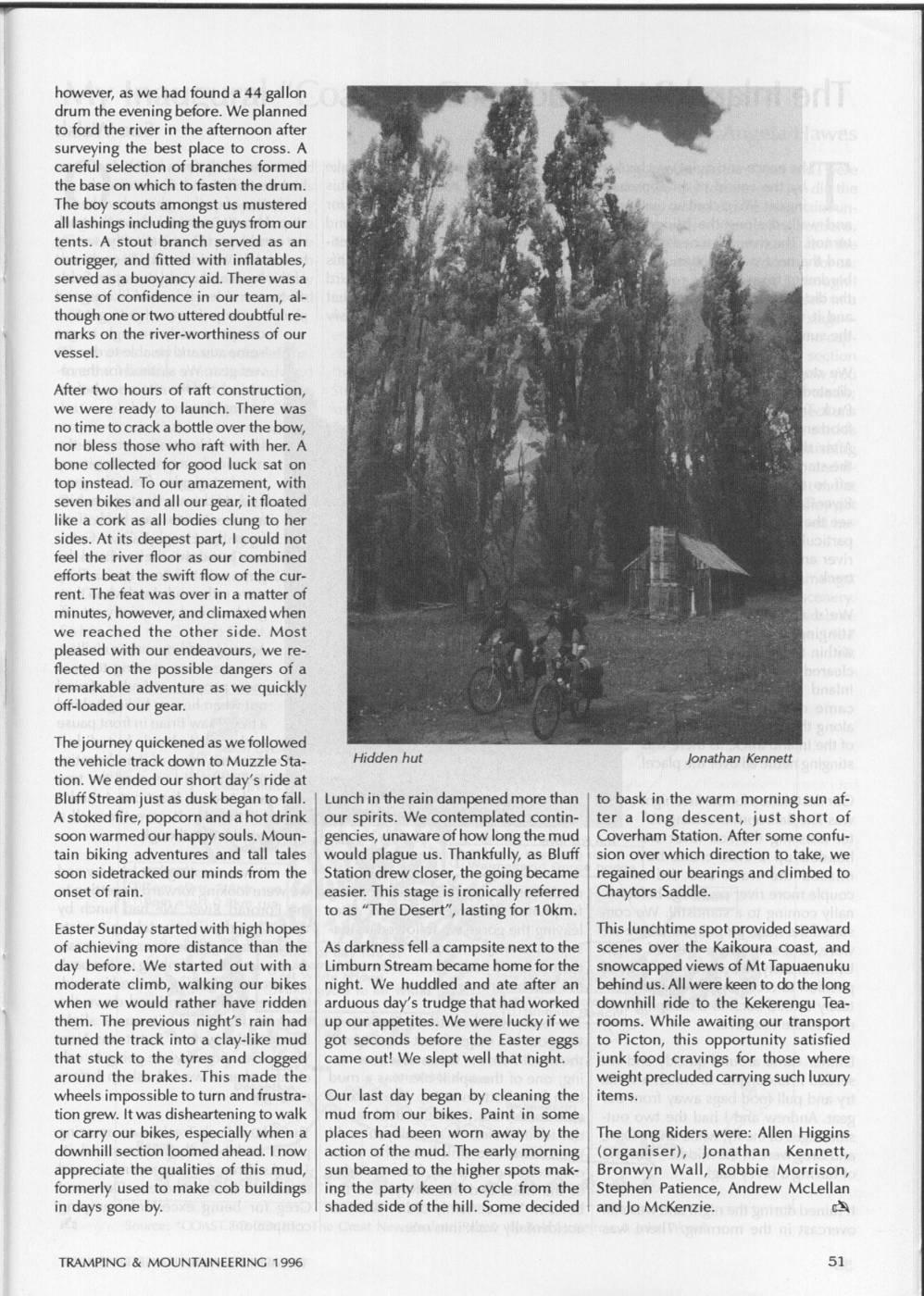 Scanned journal page 2 of 3: The Mighty Muddy Clarence Mainly by Mountain Bike