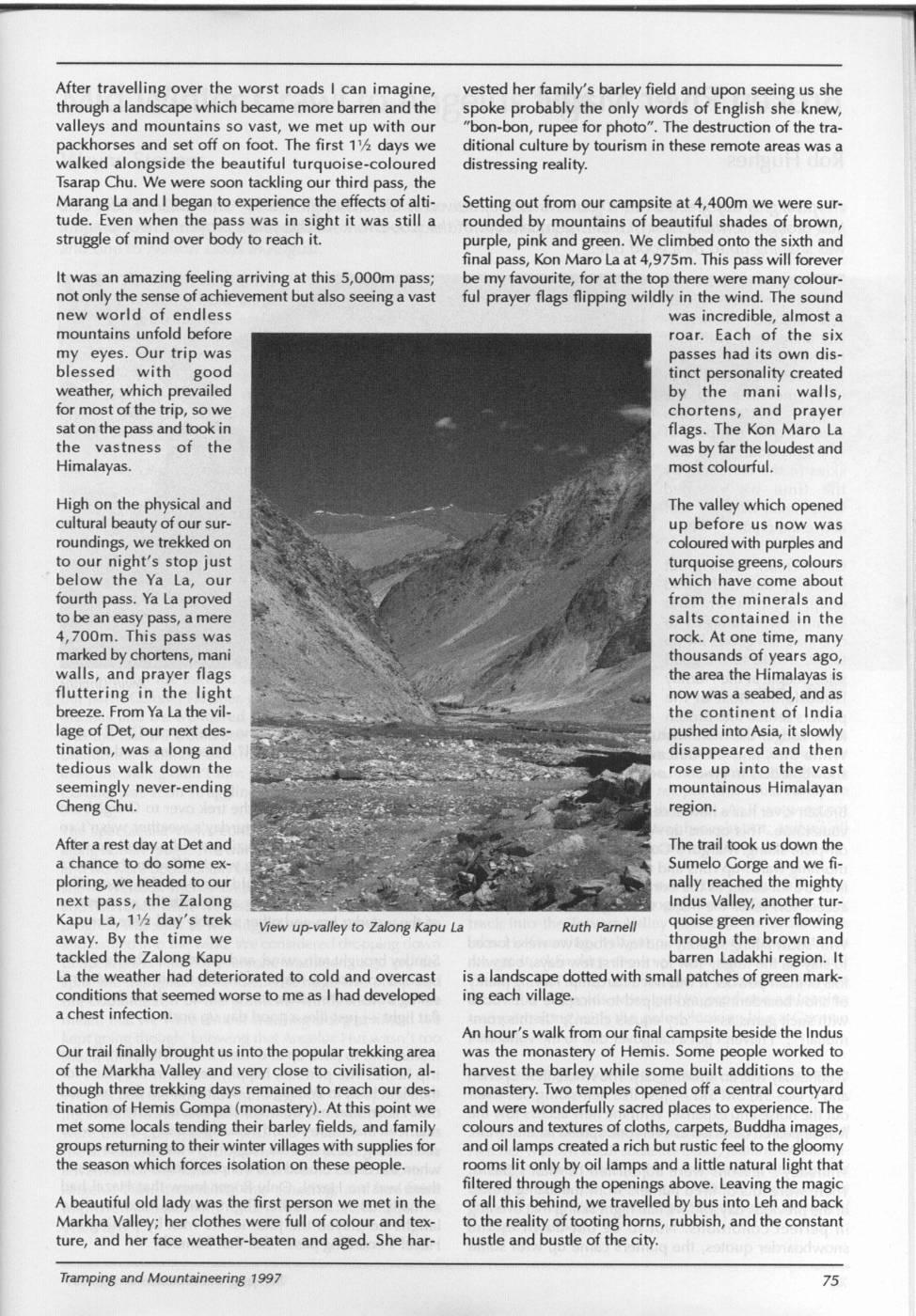 Scanned journal page 2 of 3: A Tale of Six Himalayan Passes