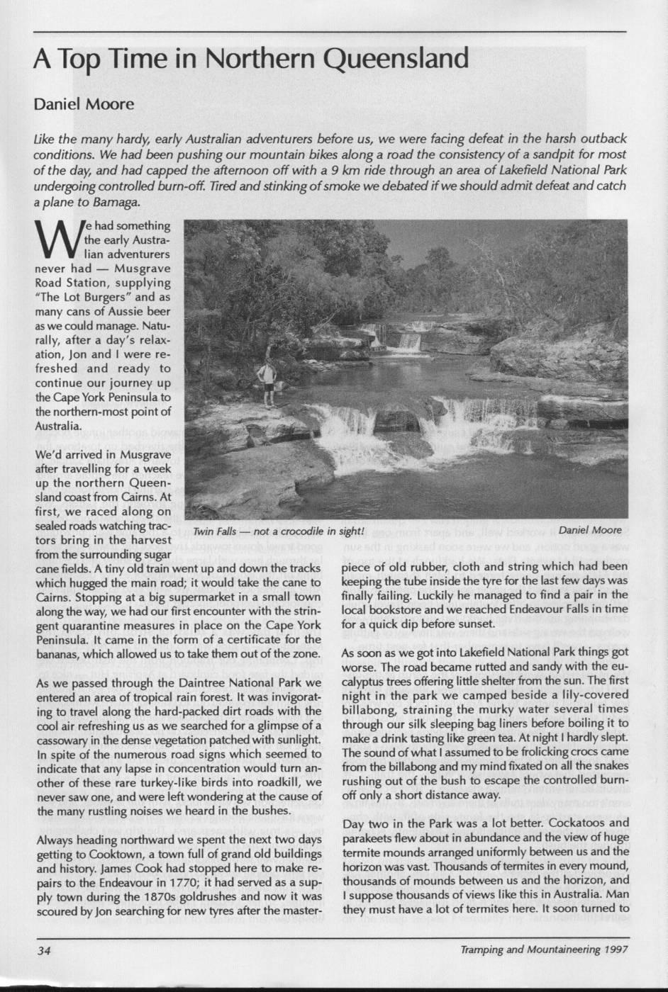 Scanned journal page 1 of 3: A Top Time in Northern Queensland