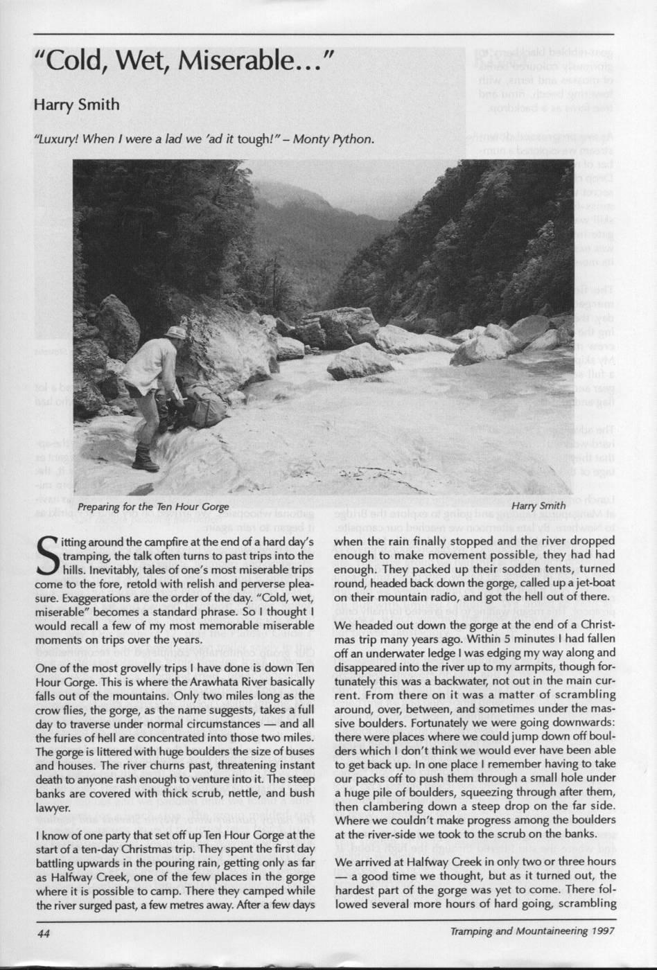 Scanned journal page 1 of 5: "Cold, Wet, Miserable..."