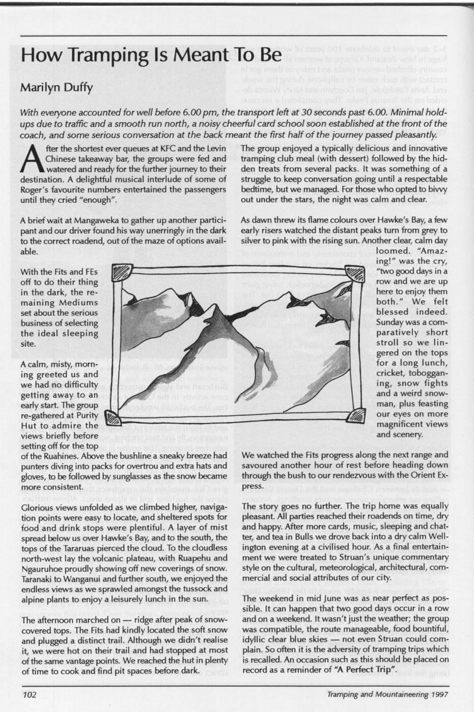 Scanned journal page 1 of 2: How Tramping Is Meant To Be