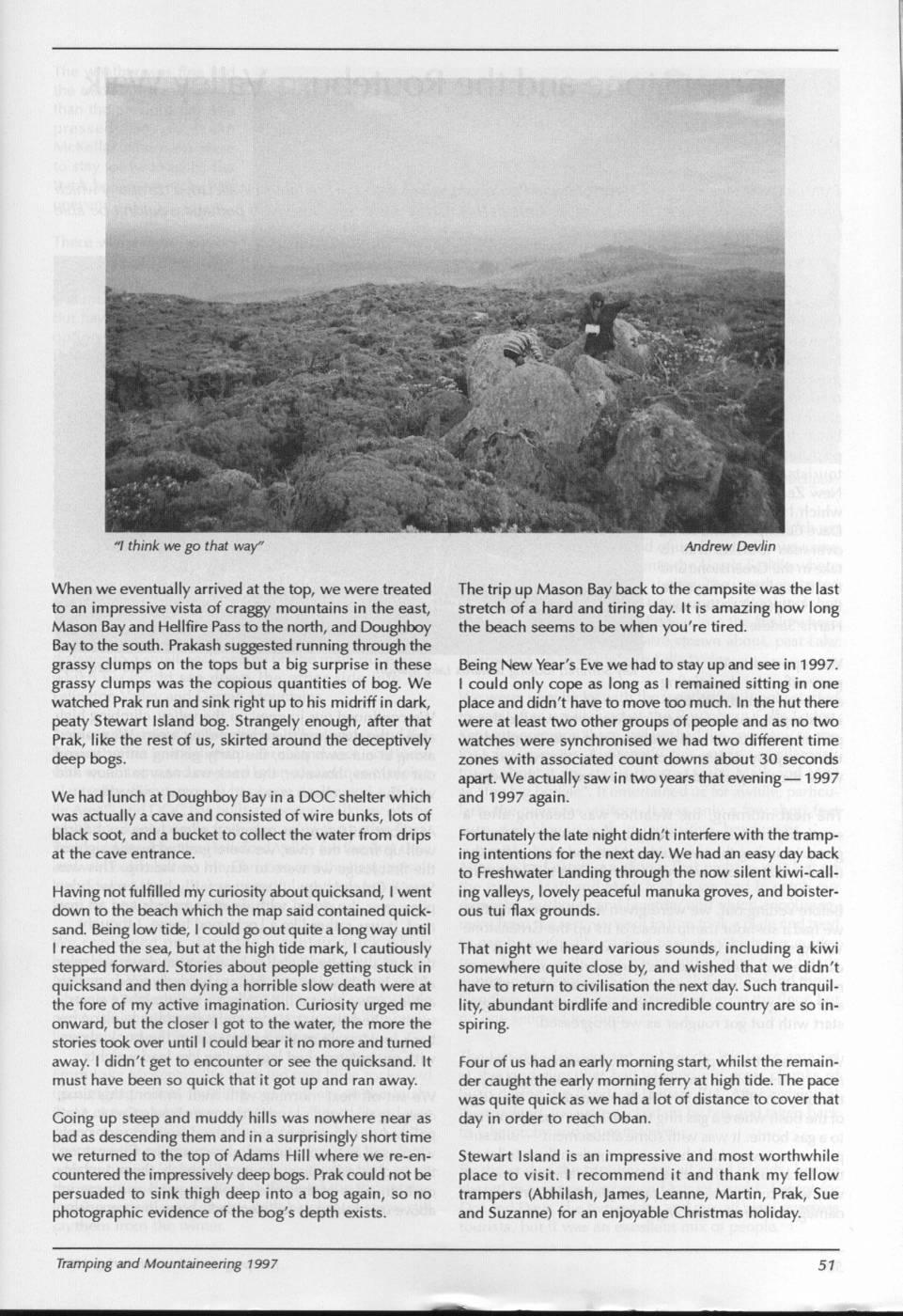 Scanned journal page 2 of 3: In Search of the Elusive Kiwi
