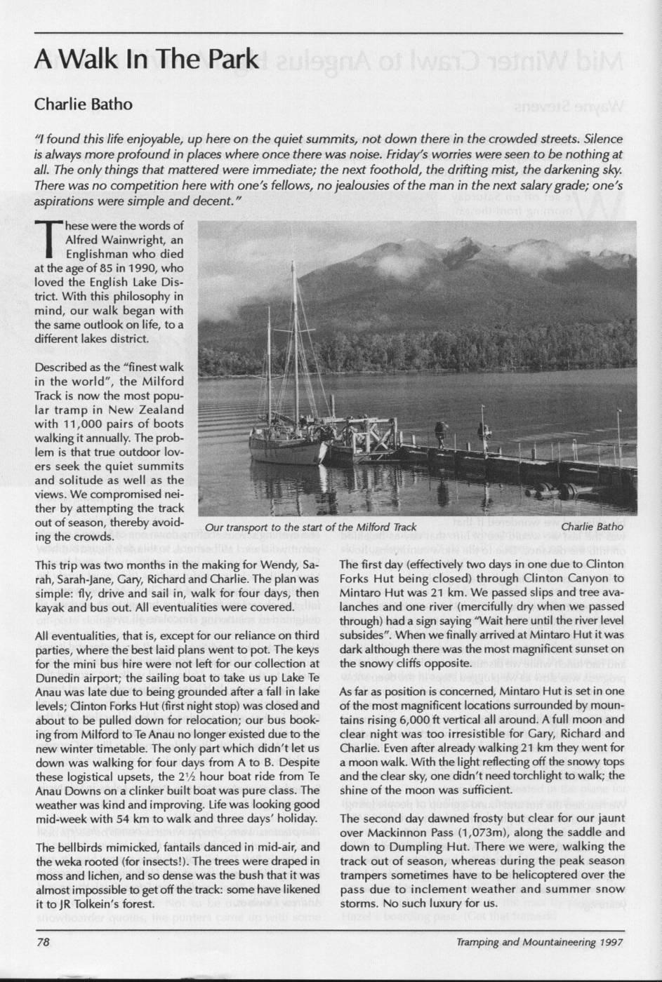 Scanned journal page 2 of 2: Mid Winter Crawl to Angelus Hut