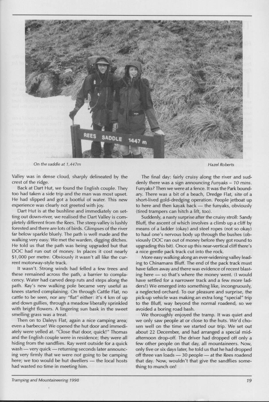 Scanned journal page 2 of 3: Darting About in Mt Aspiring National Park