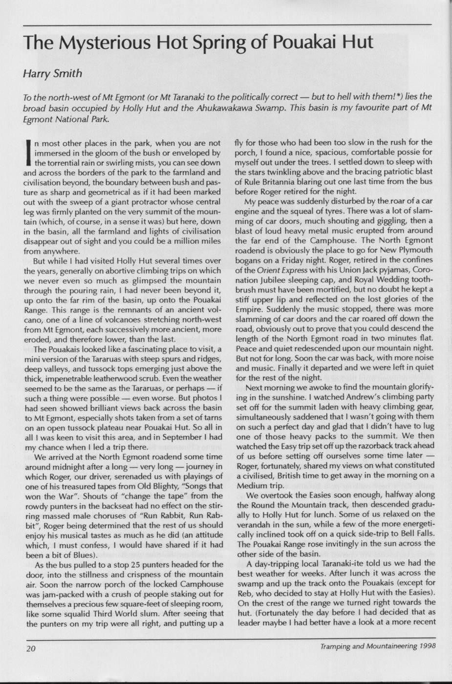 Scanned journal page 3 of 3: Darting About in Mt Aspiring National Park