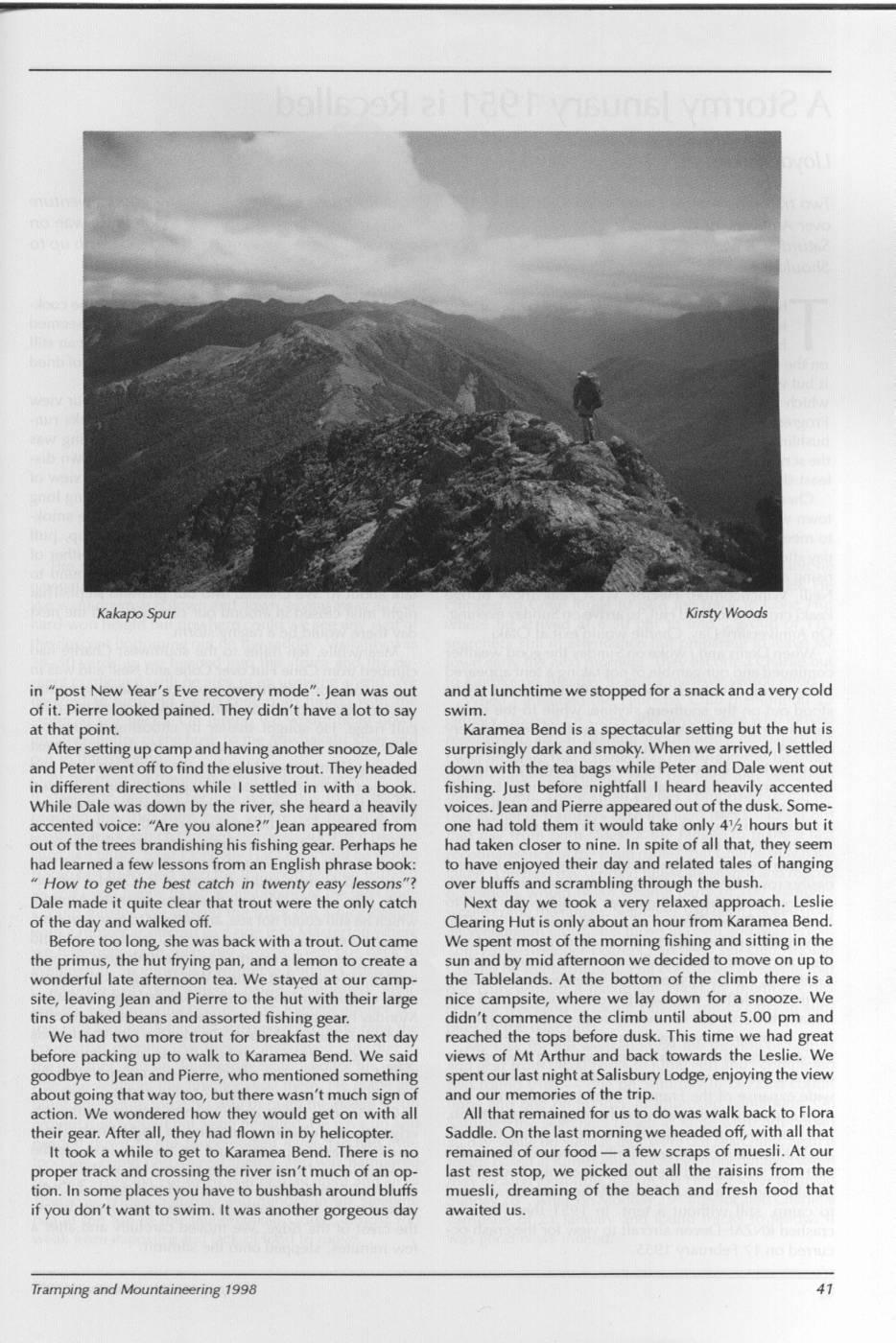 Scanned journal page 2 of 3: New Year in Kahurangi