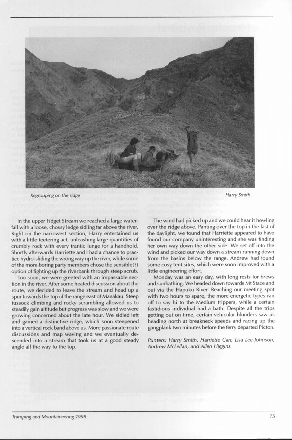 Scanned journal page 2 of 3: Over the Seaward Kaikouras (An Allen Higgins Deviant Trip)