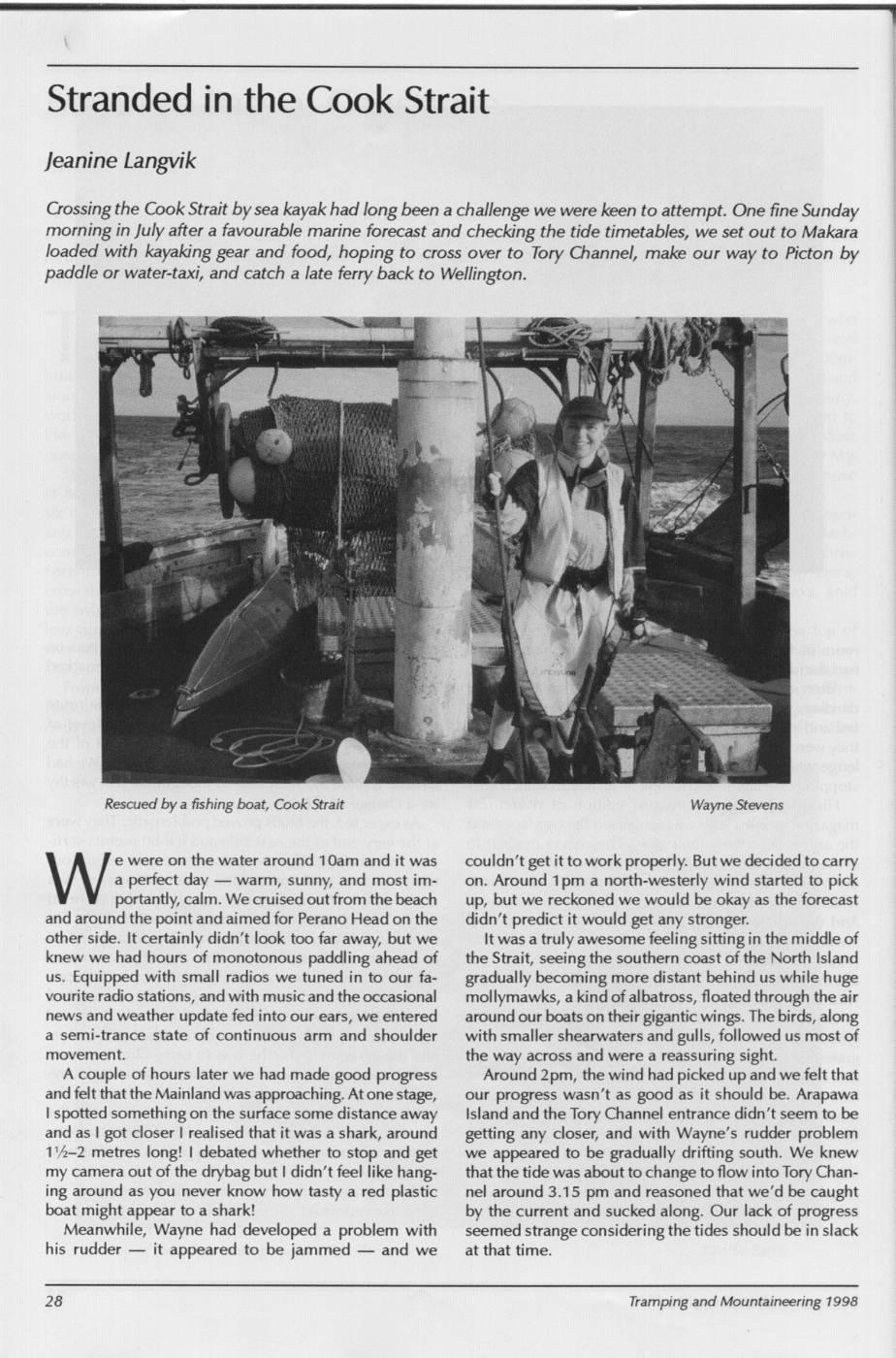 Scanned journal page 1 of 3: Stranded in the Cook Strait