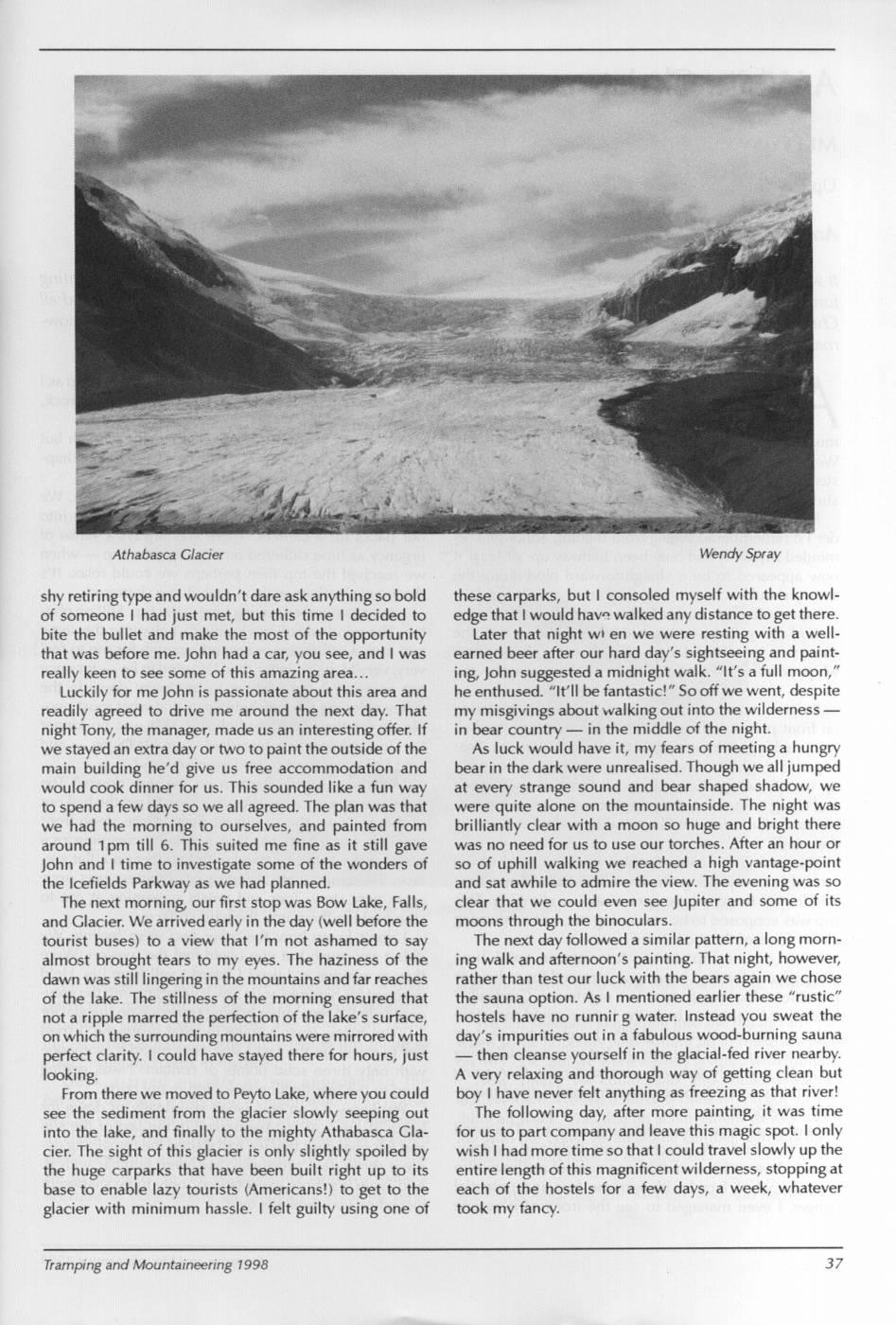 Scanned journal page 2 of 3: The Icefields Parkway, Canada