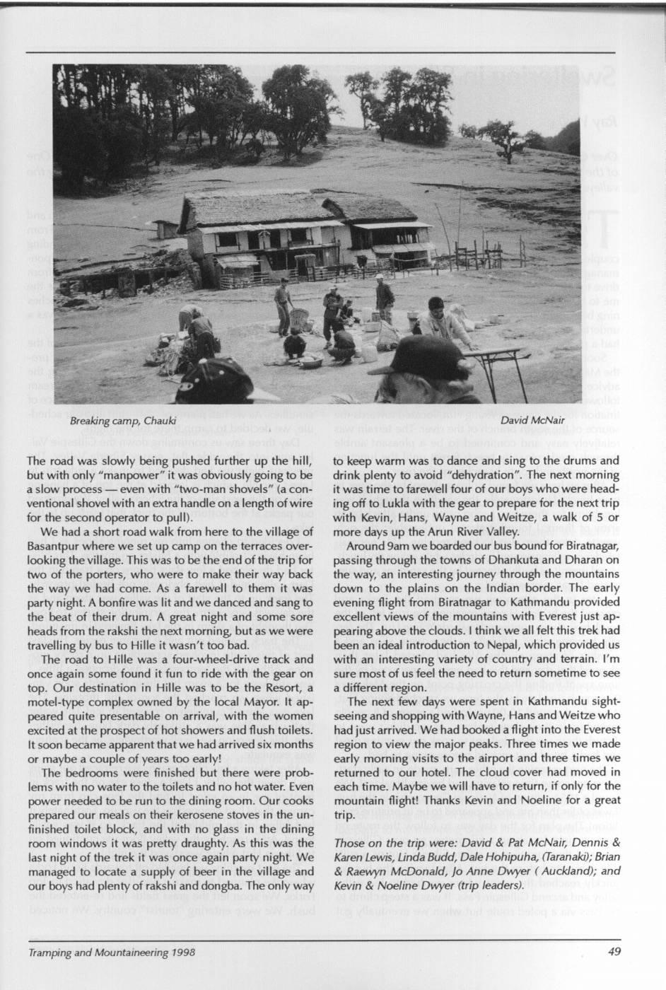 Scanned journal page 3 of 4: Trekking in Eastern Nepal