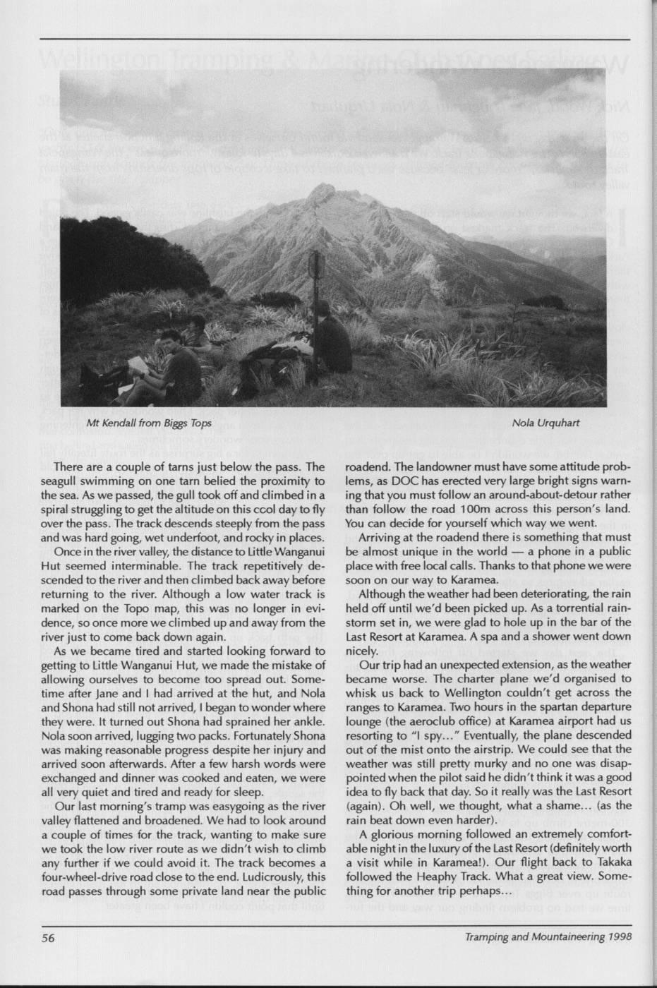 Scanned journal page 2 of 3: Wangapeka Wandering