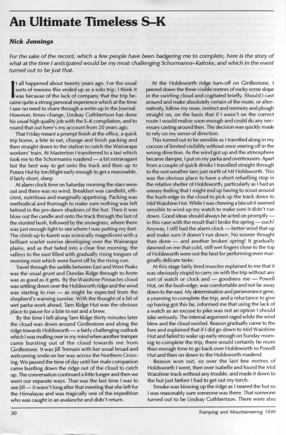 Scanned journal page 1 of 3: An Ultimate Timeless S-K