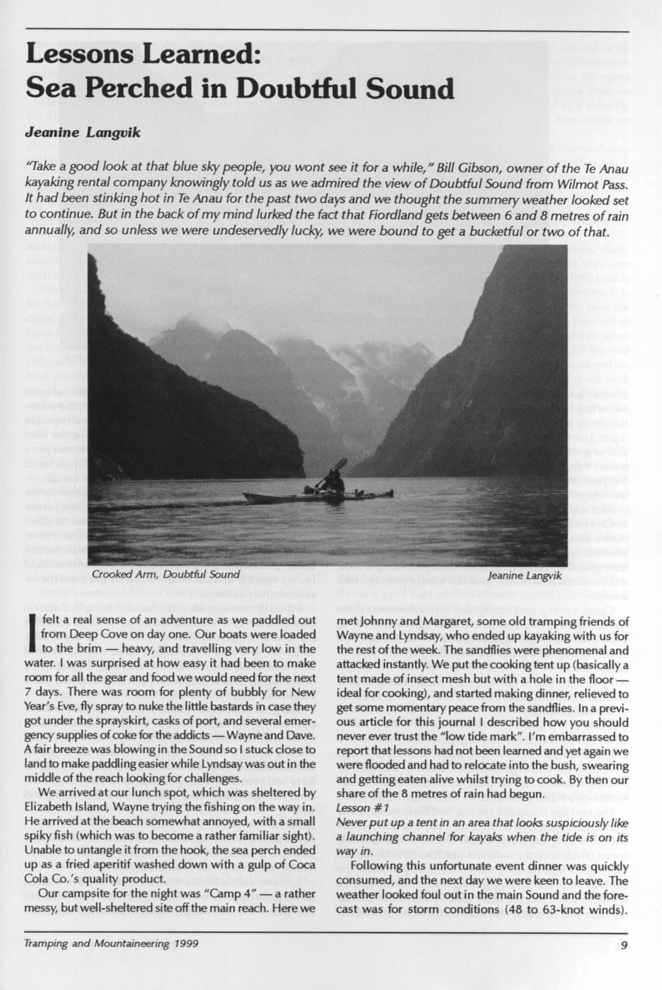 Scanned journal page 2 of 2: Easter Cruising on the Molesworth