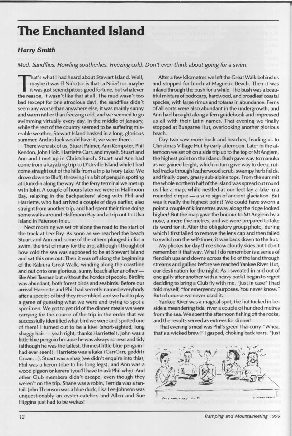 Scanned journal page 4 of 4: Lessons Learned: Sea Perched in Doubtful Sound
