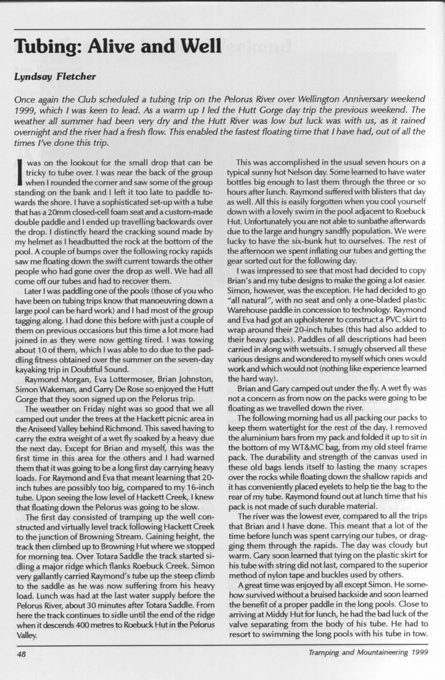 Scanned journal page 1 of 3: Tubing: Alive and Well