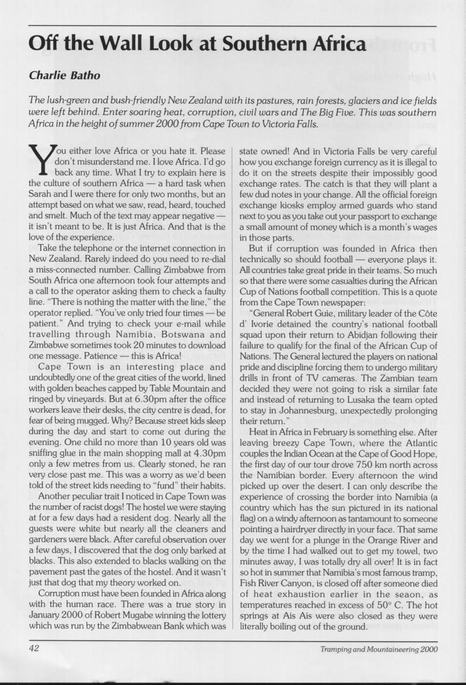 Scanned journal page 2 of 2: From the Cascade Coast to the Red Hills Range