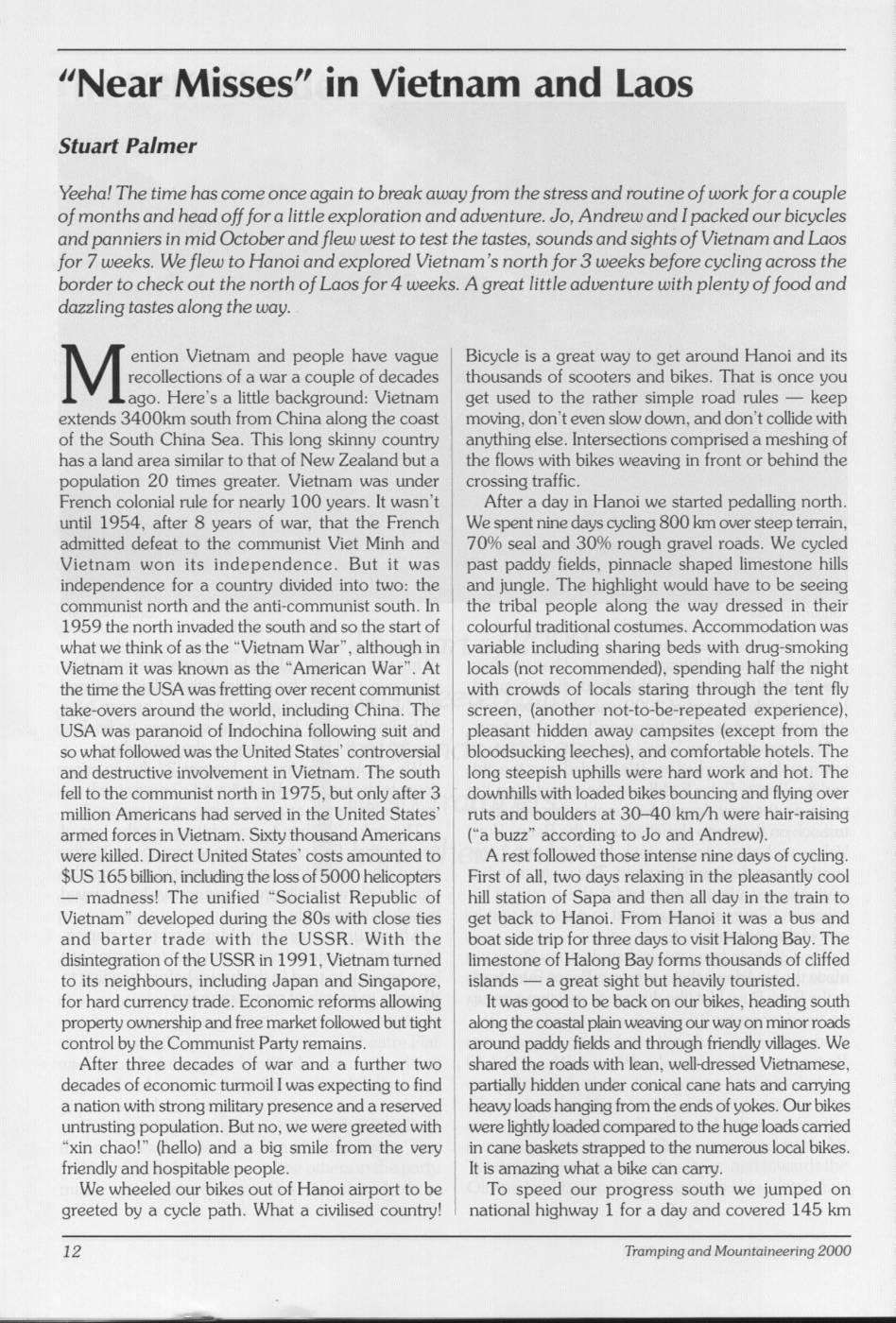 Scanned journal page 1 of 5: "Near Misses" in Vietnam and Laos