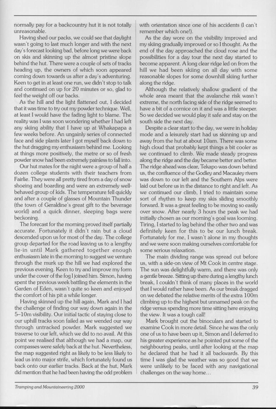 Scanned journal page 2 of 4: Skiing in the Two Thumb Range